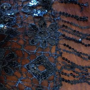 Charcoal Grey Sequin Scarf